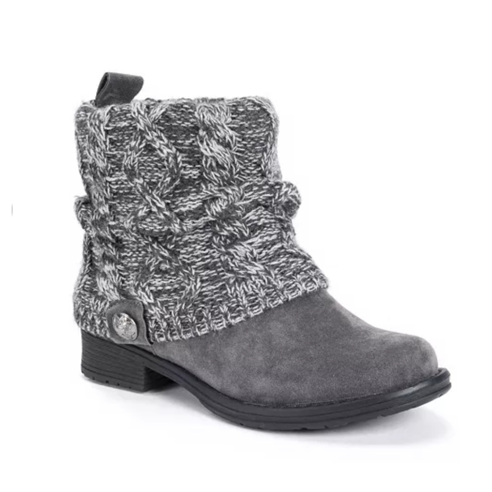 MUK LUKS LUK☘EES Women's Bootie Grey Marl